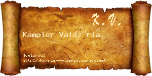 Kampler Valéria névjegykártya